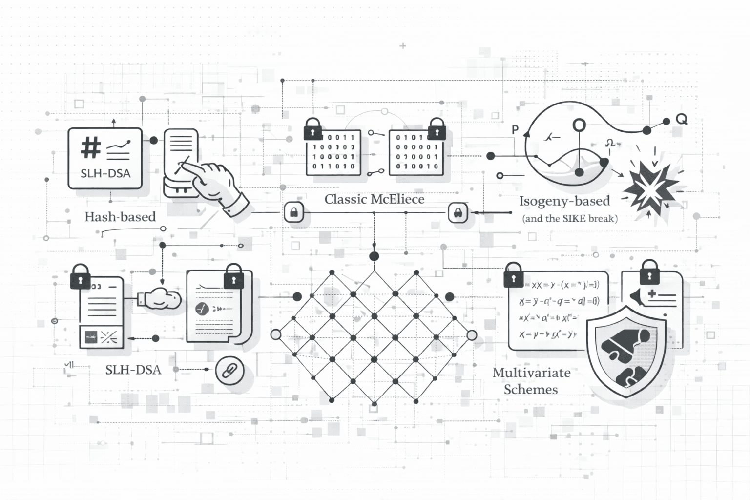 Post-Quantum Cryptography: Alternative Mathematical Frameworks and Cryptanalytic Lessons