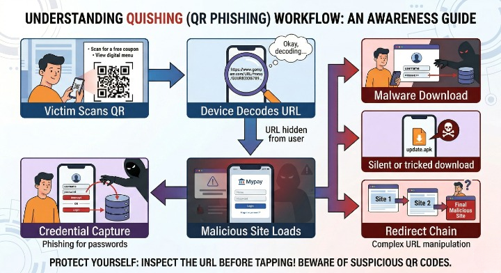 QR Code Phishing Workflow